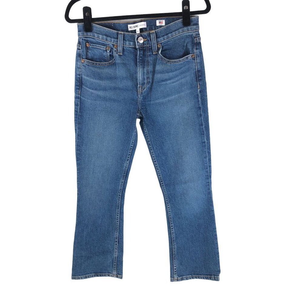 Re/Done Womens Jeans Mid Rise Kick Flare Mid 70s Wash Zip Fly 26 - Picture 3 of 7